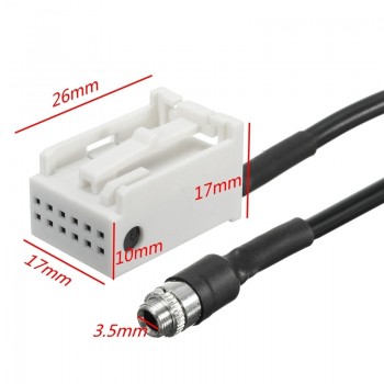 New 3.5mm 12PIN Female Black AUX Audio Input Kit Adapter Music Cable Wire for BMW E60 E61 E63 E64 AUX IN ADAPTER