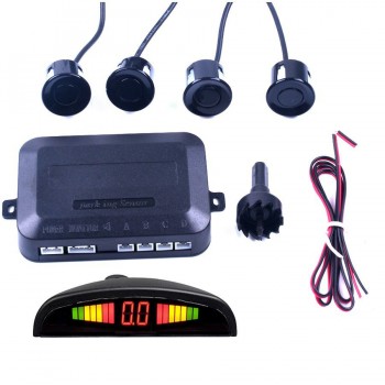 Car Parking Sensor 12V with 4 Sensors Auto Reverse Rear Assistance Backup Park Radar Buzzer Alarm Monitor System Alarm 5 Colors