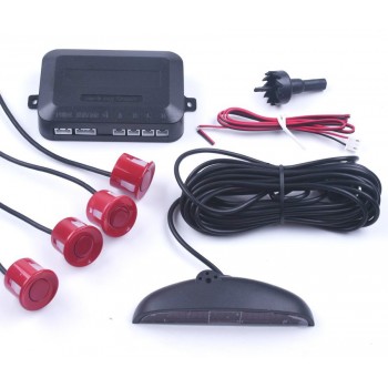 Car Parking Sensor 12V with 4 Sensors Auto Reverse Rear Assistance Backup Park Radar Buzzer Alarm Monitor System Alarm 5 Colors