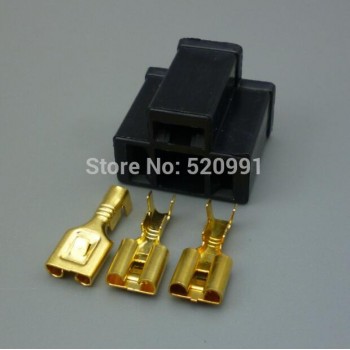 shhworldsea 2sets 3Pin H4 Car connector plug H4 Auto holder plug 7.8mm lamp plug bulb socket for Male + female