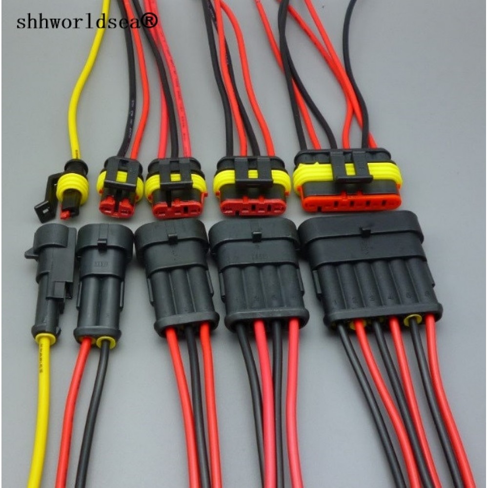 shhworldsea 1.5 Kit 1/2/3/4/5/6 Pin Female Male Waterproof Electrical Wire Cable Automotive Connector Car Plug