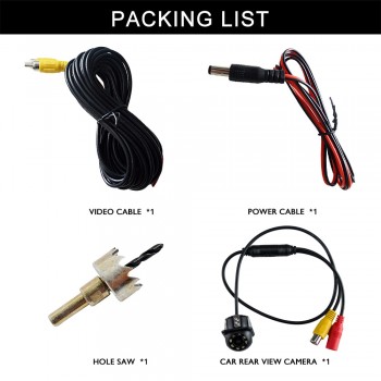 Mini Waterproof Car Parking Assistance Reversing Back Rear View Camera HD Wire Car Rear View Camera With or Without LED