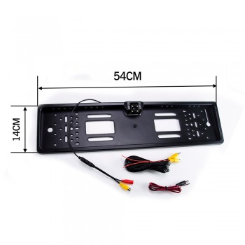 EU European License Plate Frame Car Rear View Camera Waterproof Night Vision Reverse Backup Camera 4 LED light