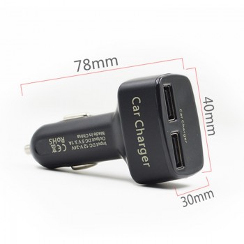 4 in 1 Dual USB Car Charger Digital LED Display DC 5V 3.1A Universal Adapter with Voltage/Temperature/Current Meter Tester
