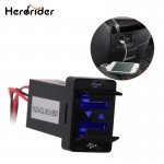 Herorider Dual USB Car Charger Waterproof 2.1A Power Adapter Socket For TOYOTA USB Charge Socket Car Charger For Ipad Samsung