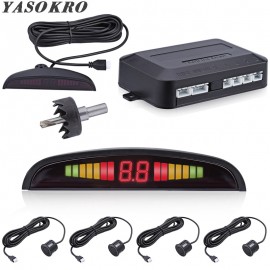 Car Parktronic LED Parking Sensor Kit With 4 Sensors Backlight Display Reverse Backup Radar Monitor Detector System 12V 6 Colors
