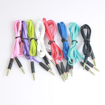 2018 High Quality 3.5mm Auxiliary Cable Audio Cable Male To Male Flat Aux Cable 1m Car-styling drop shipping