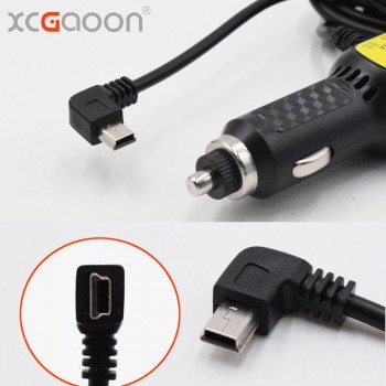 XCGaoon 3.5meter 5V 3.5A Curved mini USB Car Charger with 2 USB Port for Car DVR Camera GPS Video Recorder, input DC 8V-36V