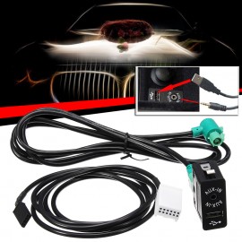 Car CD Changer Stereo Audio Harness Wire Cable Switch Button AUX IN Kit For BMW E60 E61 E63 E64 E87 E90 E70 F25