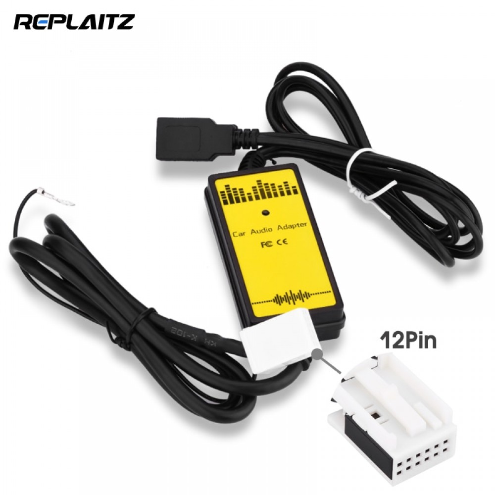 Car USB AUX Interface 12Pin Adapter MP3 Audio MP3/WMA Player Auto AUX USB SD CD Changer 12P Connector
