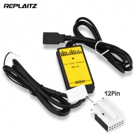 Car USB AUX Interface 12Pin Adapter MP3 Audio MP3/WMA Player Auto AUX USB SD CD Changer 12P Connector