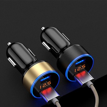 3.1A 5V Dual USB Car Charger LED Display Quick Charge 3.0 Moblie Phone Fast Charging Car Charger for iPhone Samsung Tablet Auto