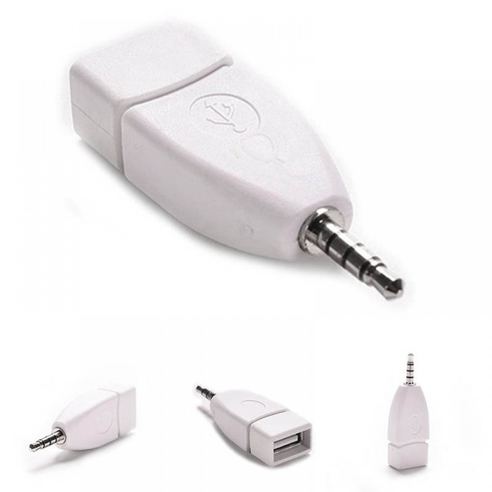 Converter Adapter USB 2.0 Female to 3.5mm Male AUX Audio Durable Car Plug Jack DXY88