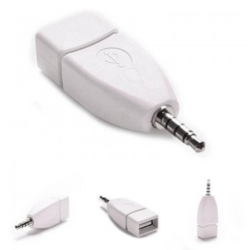 Converter Adapter USB 2.0 Female to 3.5mm Male AUX Audio Durable Car Plug Jack DXY88