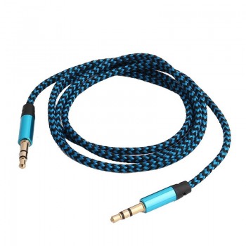 Rovtop 1m Nylon Aux Cable 3.5mm Male to Male Jack Auto Car Audio Cable Gold Plug Line Cord For Iphone Samsung Xiaomi Speaker Z2
