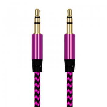 Rovtop 1m Nylon Aux Cable 3.5mm Male to Male Jack Auto Car Audio Cable Gold Plug Line Cord For Iphone Samsung Xiaomi Speaker Z2