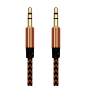 Rovtop 1m Nylon Aux Cable 3.5mm Male to Male Jack Auto Car Audio Cable Gold Plug Line Cord For Iphone Samsung Xiaomi Speaker Z2