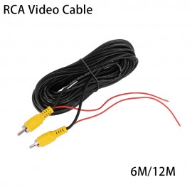 6m/12m Car RCA CAR Reverse Rear View Parking Camera Video CableRear View Video Trigger Wire for All Car Extension Cord