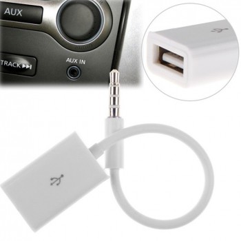 Car Audio Converter Line Car Kit 3.5MM AUX Male To USB Female Converter Cable Car Speaker Data Transmission Line USB Flash Drive