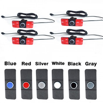 Viecar  Car Parking Sensor Set LED/LCD/Buzzer 4 Flat Reverse Display Parking Sensor Kit 16mm 12V Backup Radar Monitor System