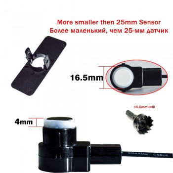 Viecar  Car Parking Sensor Set LED/LCD/Buzzer 4 Flat Reverse Display Parking Sensor Kit 16mm 12V Backup Radar Monitor System
