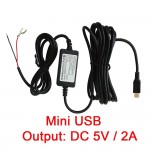 DC 5V 2A Mini USB Port Wire Cable Car Charger Kit For Camera Recorder DVR Exclusive Power Supply Box with low voltage protection
