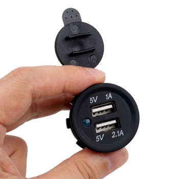 Universal Car Charger USB Vehicle DC12V-32V Waterproof  Dual USB Charger 2 Port Power Socket 5V 2.1A/1A High Quality