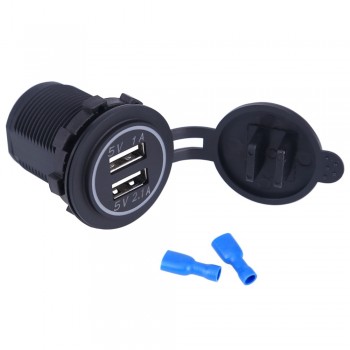 New DC 12-32V Waterproof Universal Car Charger USB Vehicle Dual USB Charger 2 Port Power Socket 5V 2.1A/1A High Quality