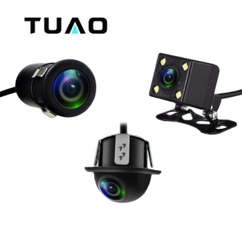 TUAO HD CCD Night vision Reverse Camera 140 Angle Car Rear view Camera IP67 DC 12V/24V Vehicle Camera for VW Ford Toyota amp; More