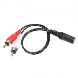 2016 New 3.5mm Female to 2x RCA Male Stereo AUX Audio Headphone Y Cable Splitter
