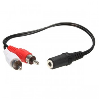 2016 New 3.5mm Female to 2x RCA Male Stereo AUX Audio Headphone Y Cable Splitter