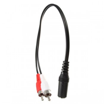 2016 New 3.5mm Female to 2x RCA Male Stereo AUX Audio Headphone Y Cable Splitter