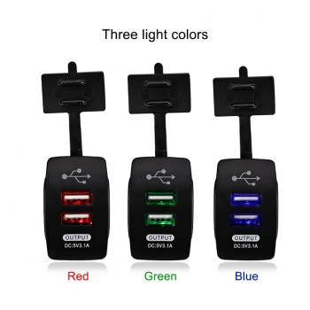 12-24V Dual USB Car Charger Rocker Switch 5V 3.1A Universal Auto Mobile Phone Charger for Car Motorcycle Electric Car Boat