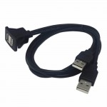 catuo  USB2.0 Flush Mount Cable 1M/2M Double/Single USB Port Extension Flush Dashboard Panel Mount Cable for Car Boat Motorcycle