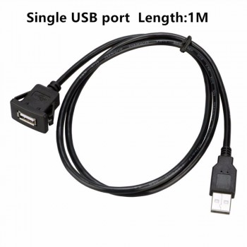 catuo  USB2.0 Flush Mount Cable 1M/2M Double/Single USB Port Extension Flush Dashboard Panel Mount Cable for Car Boat Motorcycle