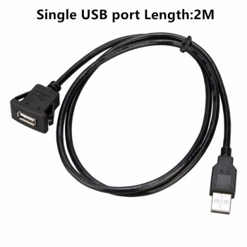 catuo  USB2.0 Flush Mount Cable 1M/2M Double/Single USB Port Extension Flush Dashboard Panel Mount Cable for Car Boat Motorcycle