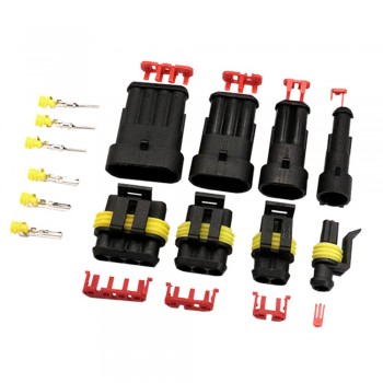 5SETS 1.5 Kit 2 pin 2/3/4/5/6 pin Way Female Male Super Seal  Waterproof Electrical Wire Cable Automotive Connector Car Plug