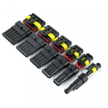 5SETS 1.5 Kit 2 pin 2/3/4/5/6 pin Way Female Male Super Seal  Waterproof Electrical Wire Cable Automotive Connector Car Plug
