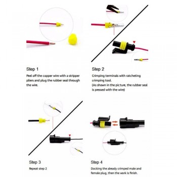 5SETS 1.5 Kit 2 pin 2/3/4/5/6 pin Way Female Male Super Seal  Waterproof Electrical Wire Cable Automotive Connector Car Plug