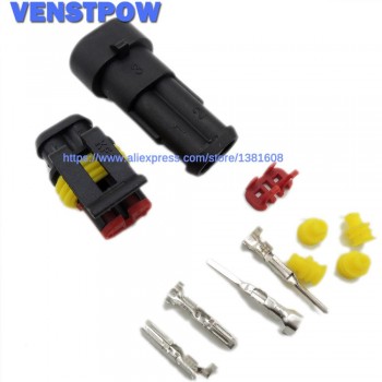 5SETS 1.5 Kit 2 pin 2/3/4/5/6 pin Way Female Male Super Seal  Waterproof Electrical Wire Cable Automotive Connector Car Plug