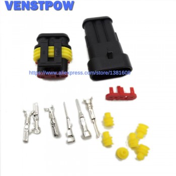 5SETS 1.5 Kit 2 pin 2/3/4/5/6 pin Way Female Male Super Seal  Waterproof Electrical Wire Cable Automotive Connector Car Plug