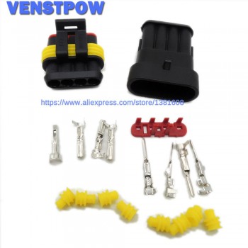 5SETS 1.5 Kit 2 pin 2/3/4/5/6 pin Way Female Male Super Seal  Waterproof Electrical Wire Cable Automotive Connector Car Plug