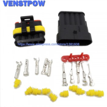 5SETS 1.5 Kit 2 pin 2/3/4/5/6 pin Way Female Male Super Seal  Waterproof Electrical Wire Cable Automotive Connector Car Plug