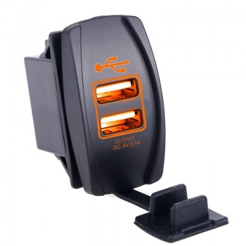 Universal USB Dual Car Charger Waterproof  2 Port Power Socket 3.1A 5V USB Socket Car Charger Power Adapter Car Styling