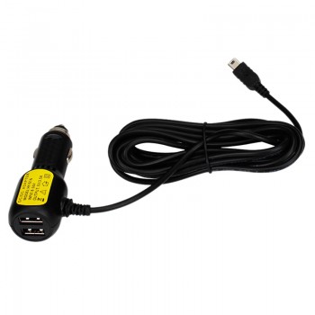 for Car DVR Camera GPS 3.5meter 5V 3.5A Curved mini USB Car Charger with 2 USB Port