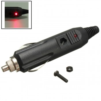 2 pcs 12V 24V Male Car Cigarette Lighter Socket Plug Connector 5A With Red LED amp; Fuse New