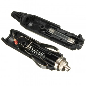 2 pcs 12V 24V Male Car Cigarette Lighter Socket Plug Connector 5A With Red LED amp; Fuse New