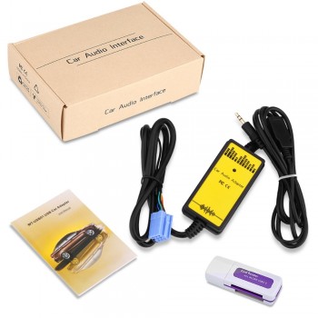 Replaitz Car CD Audio Adapter USB AUX Cable Interface MP3 SD Adapter 8P Connect Digital CD Changer for some 8pin connector cars