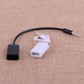 DWCX New Car Headphone Male AUX Audio Plug MP3 3.5mm Jack To USB 2.0 Female Converter Cord Cable Fit For VW Golf Audi Honda
