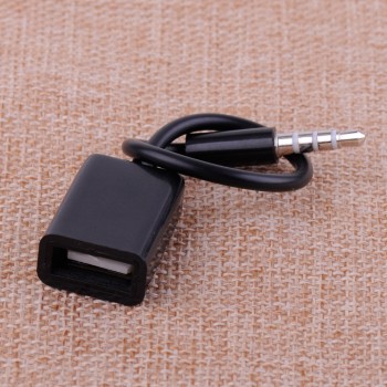 DWCX New Car Headphone Male AUX Audio Plug MP3 3.5mm Jack To USB 2.0 Female Converter Cord Cable Fit For VW Golf Audi Honda